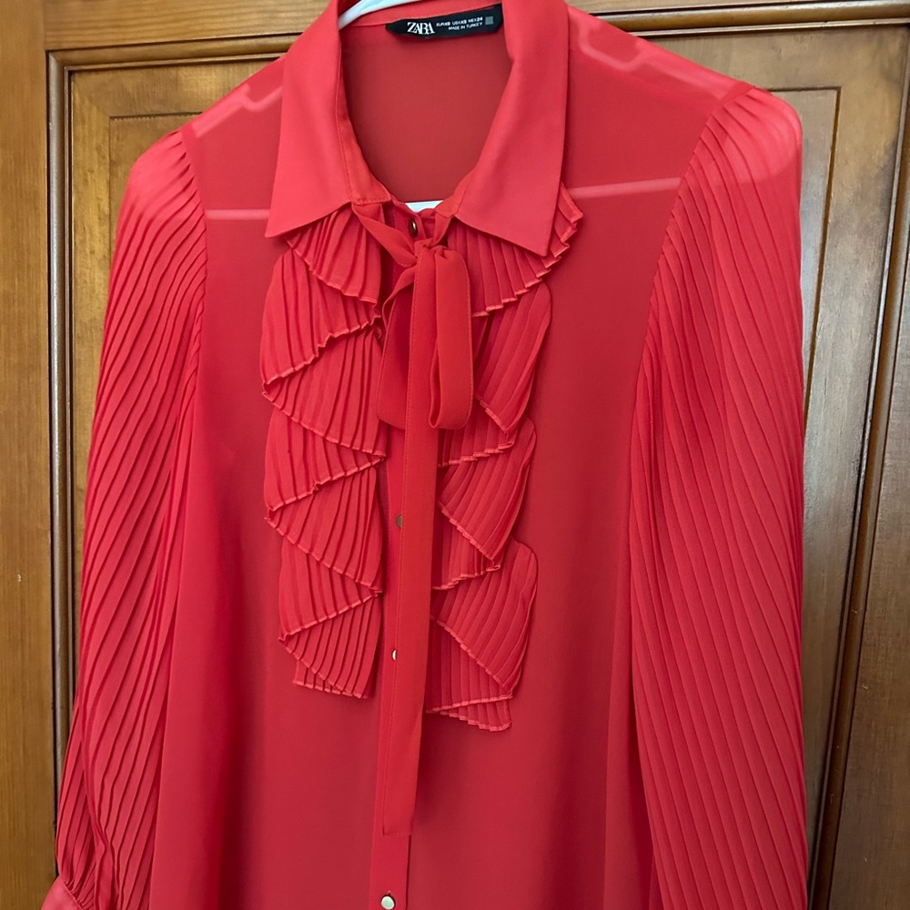 Zara red blouse